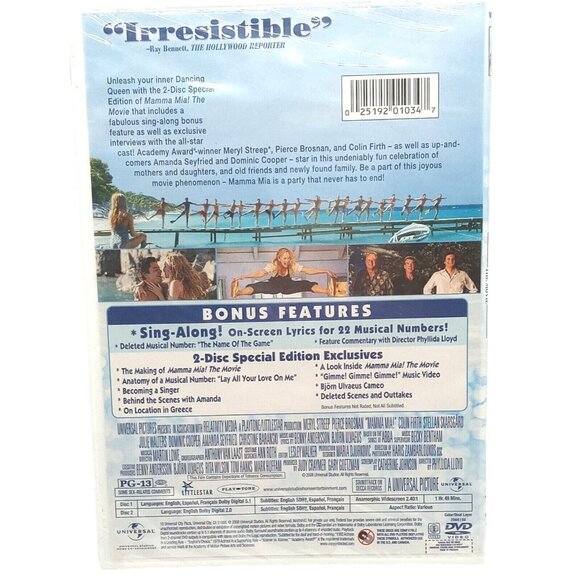 Mamma Mia! The Movie 2-Disc Special Edition DVD Widescreen 2008 Musical Comedy - Picture 2 of 4